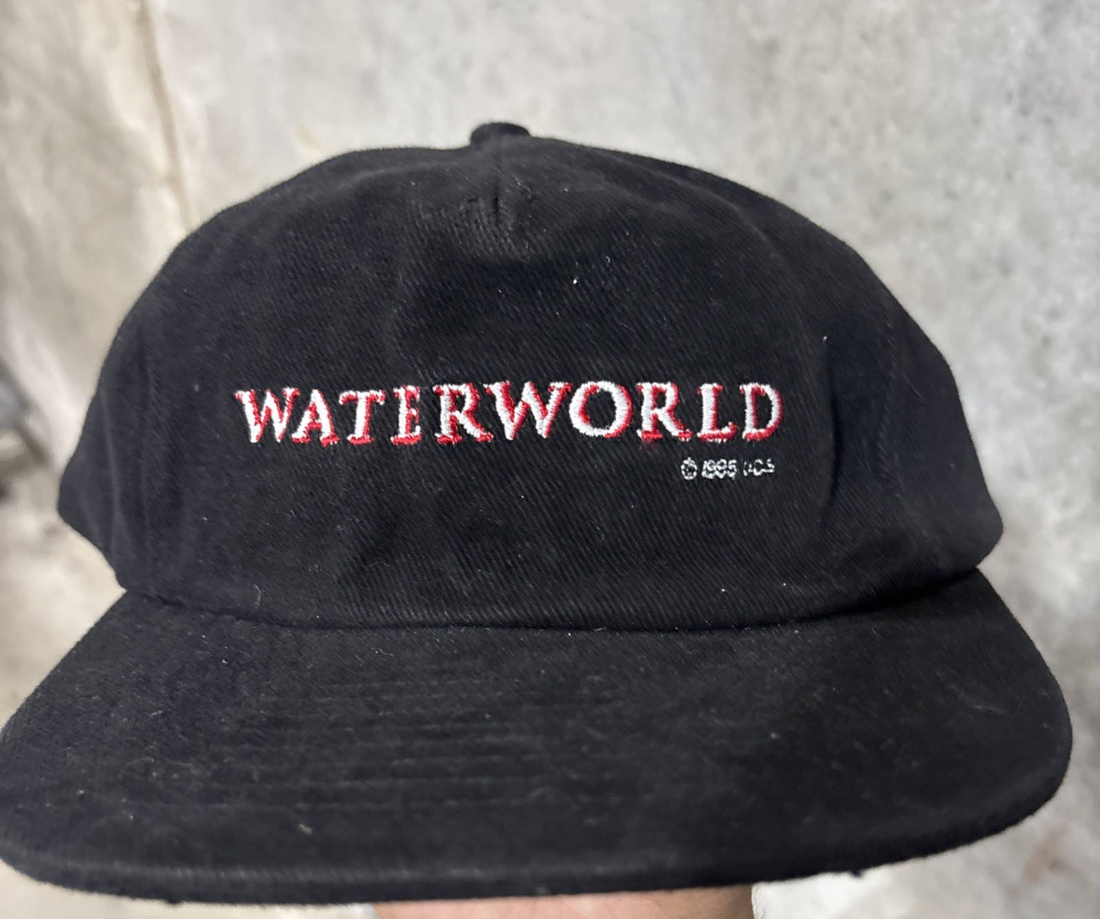 Vintage 1995 Waterworld Movie Embroidered Logo Snapback Hat Cap Headgear