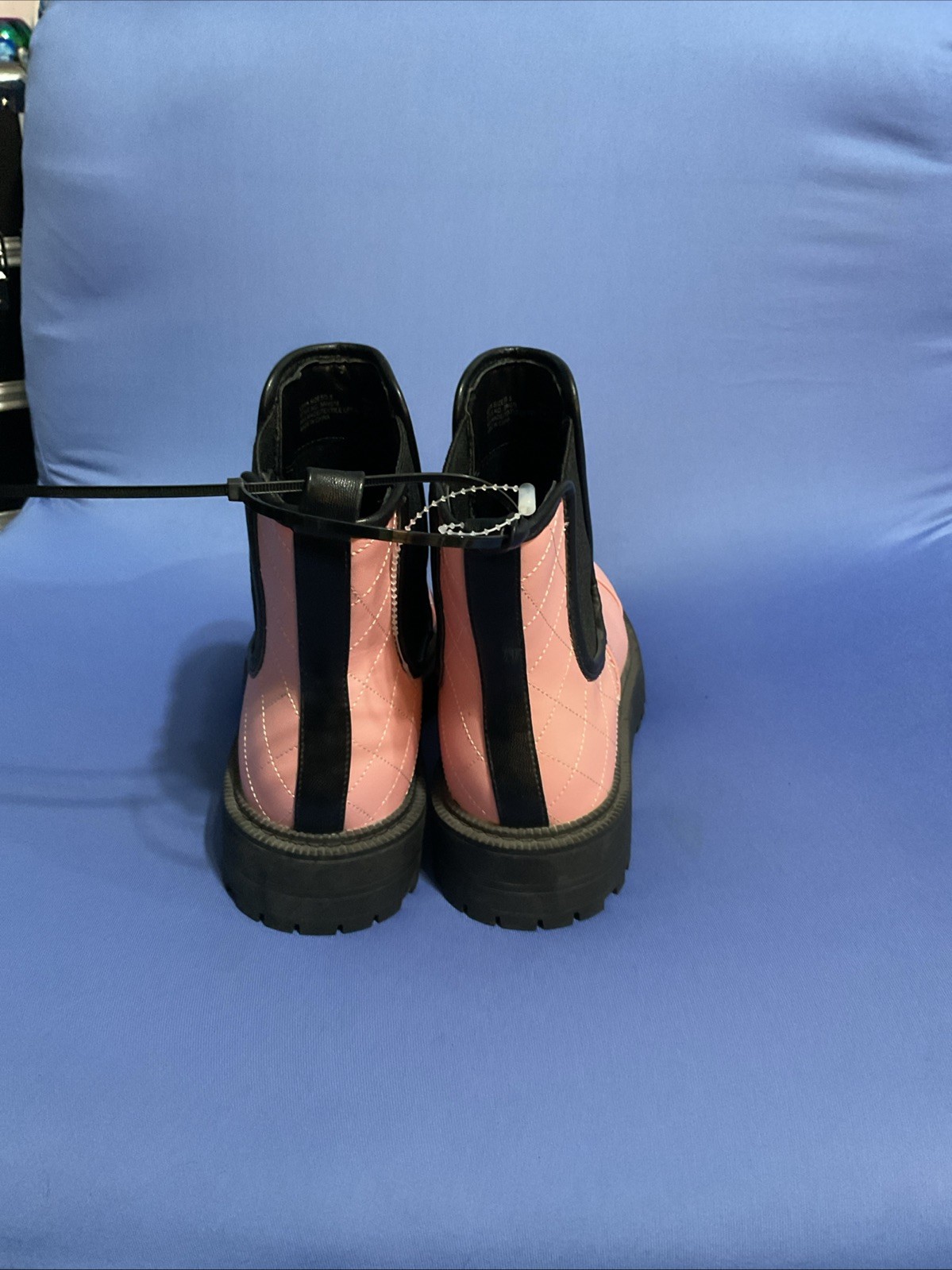 Sam Edelman Laguna Chelsea Ankle Boots Pink/Black Quilted Teens US 5