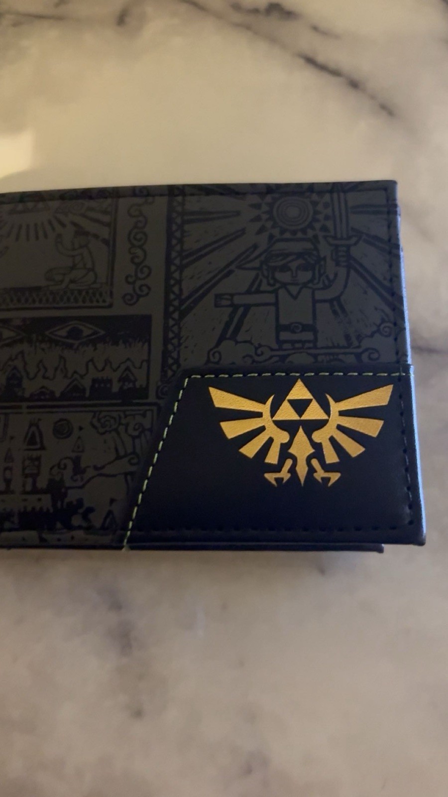 Men’s BIFOLD The Legend of Zelda Wallet Blk/ W Gold Logo Design