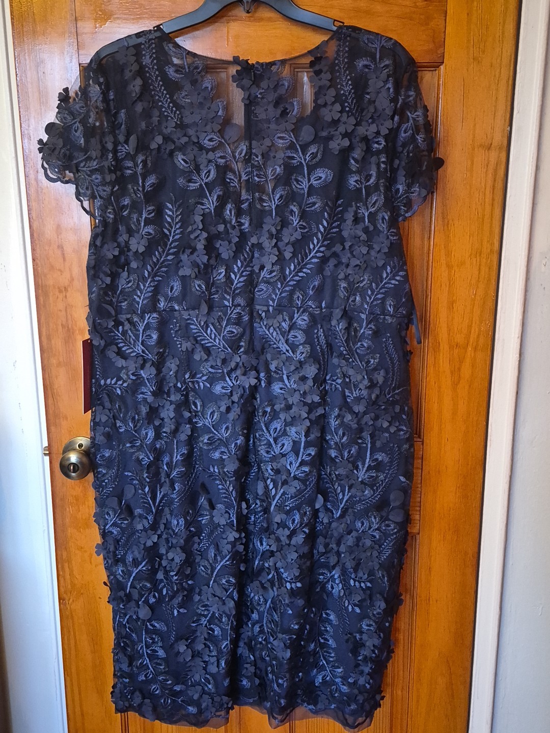 Carmen Marc Valvo Infusion 3D Blue Lined Dress size 22W NWT