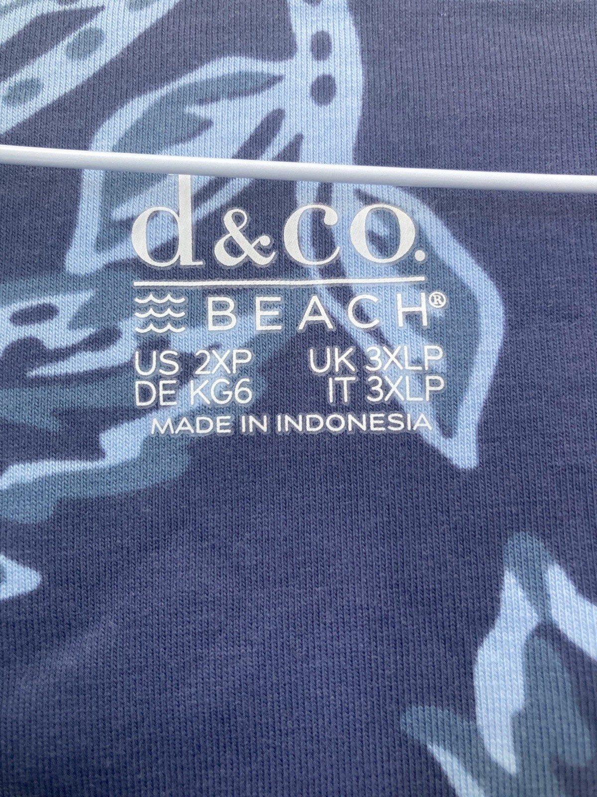 d&co. BEACH Blue White Floral Long Dress Sz 2XP Petite