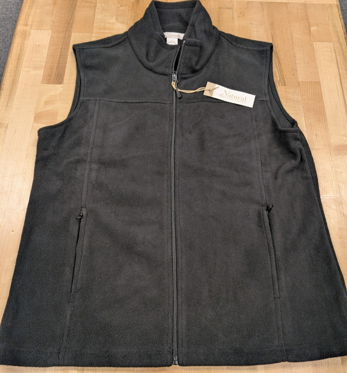 Natural Reflections Zippered Fleece Vest Women’s Large Black