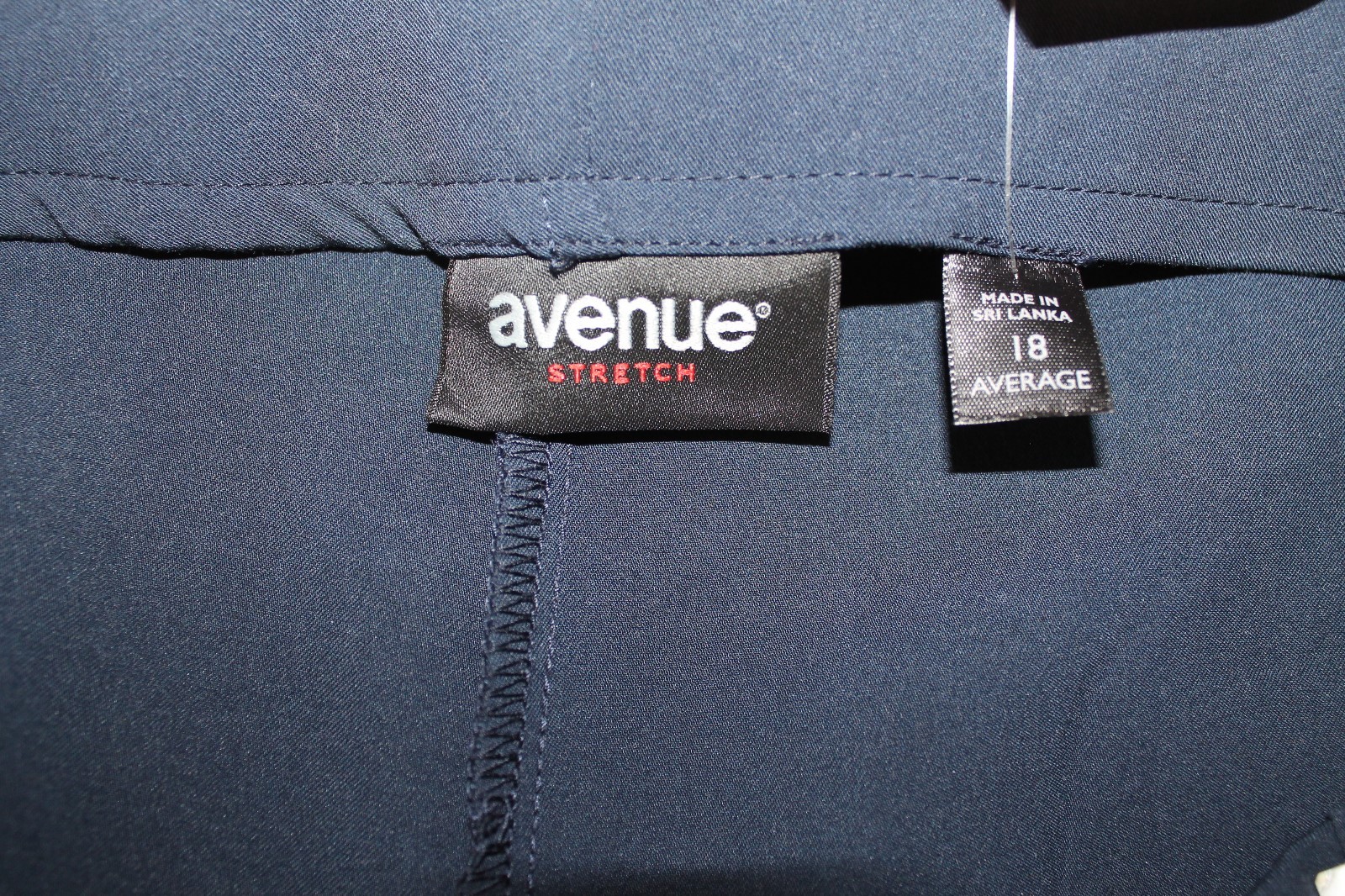 Womens pants AVENUE size 18 Ave navy side zip original slim leg NEW (km78)