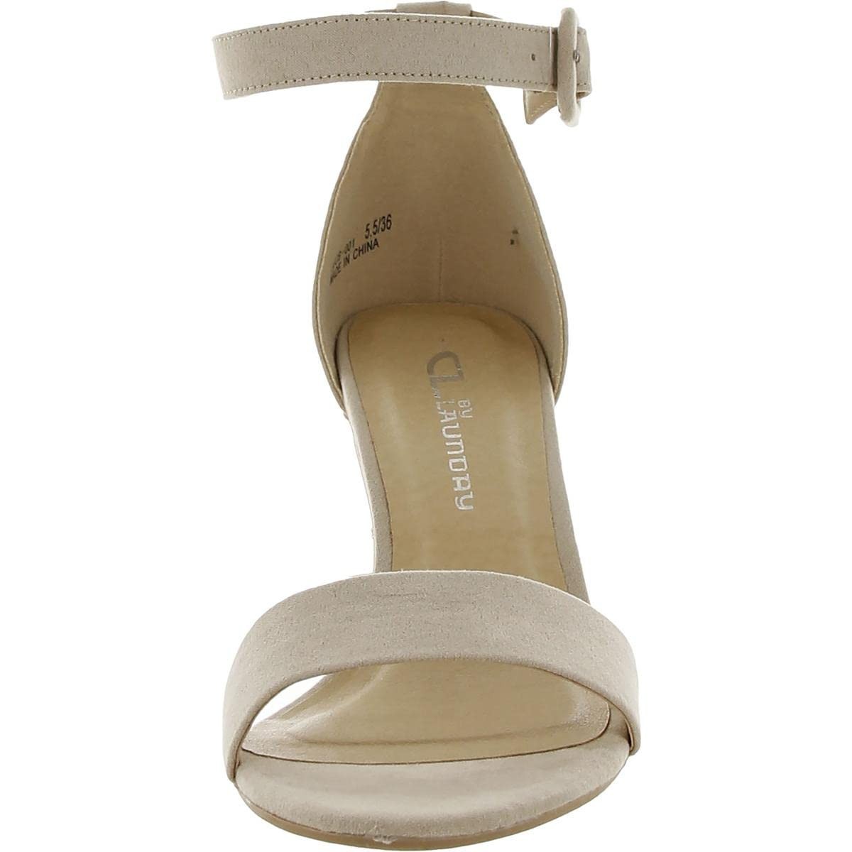 CL by Laundry Jody Block Heels Ankle Strap Womens Beige Dress Sandal JODY-NDE8.5