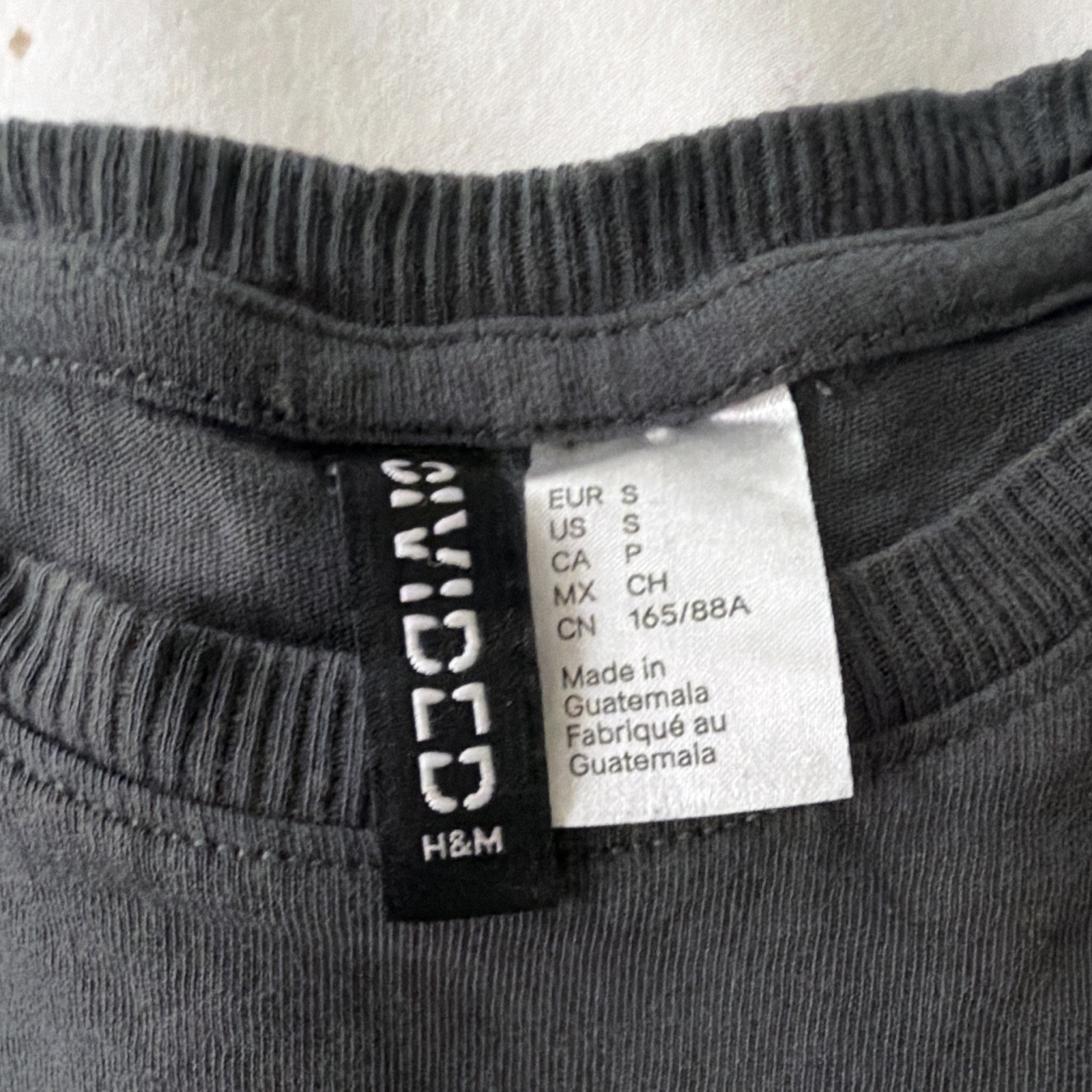 H&M Women’s S Gray Cropped Crew Neck Short Sleeve Surfers Paradise Graphic Tee