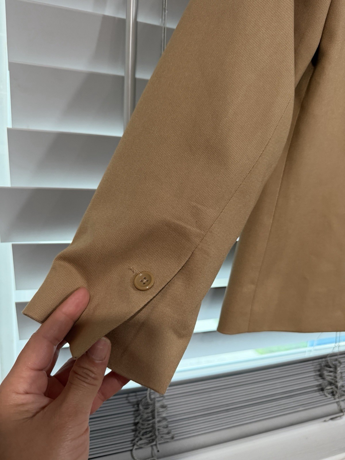 Blair Tan Solid Lined One-Button Blazer Jacket Womens Petite 12P