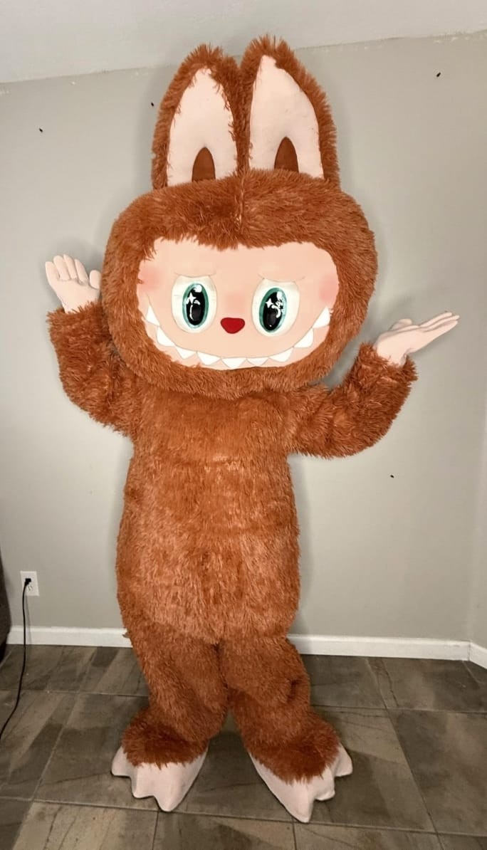 READY TO SHIP Brown Labubu Mascot Costume