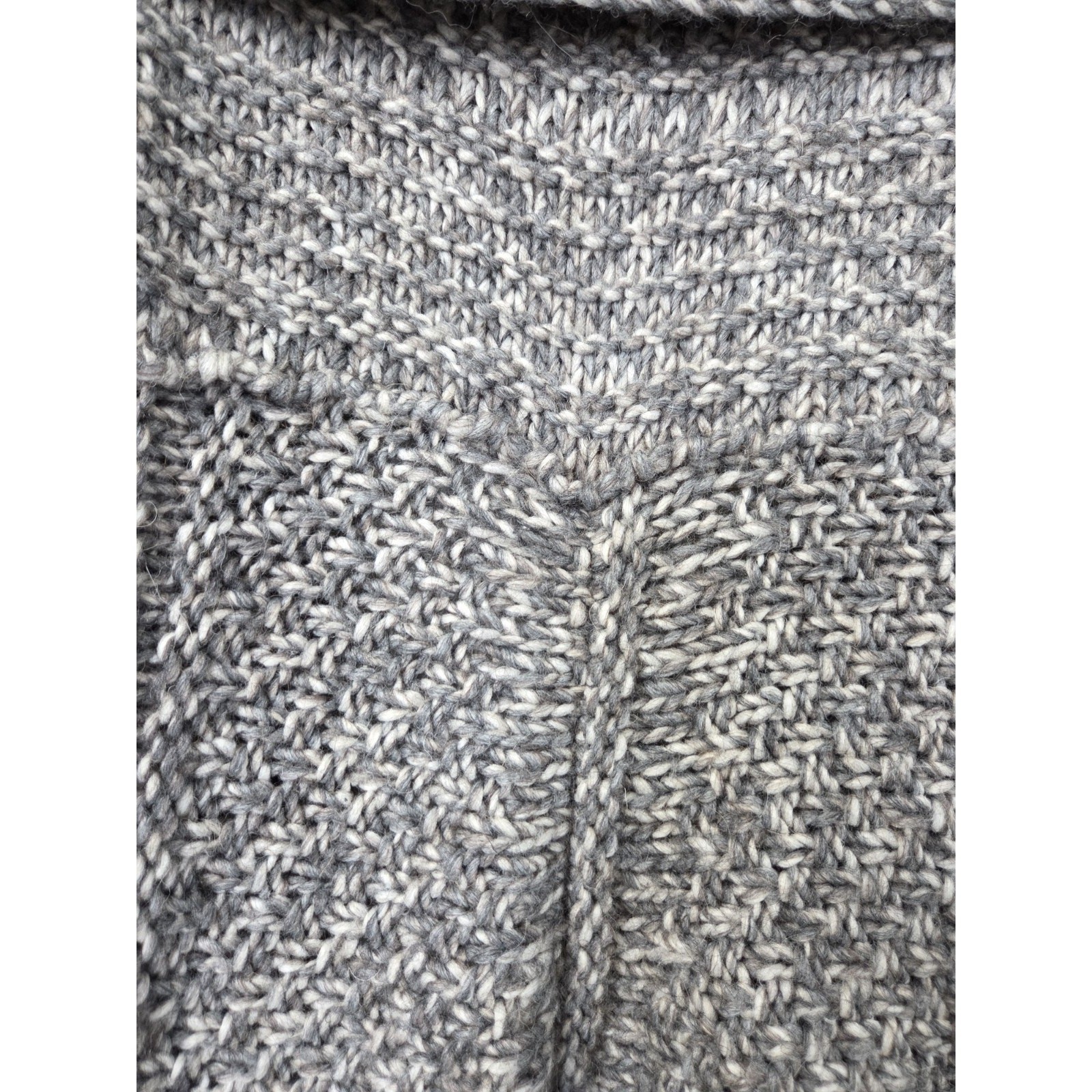 Elsamanda Wool Alpaca Gray Open Draped Chunky Cardigan Sweater Italy, Medium