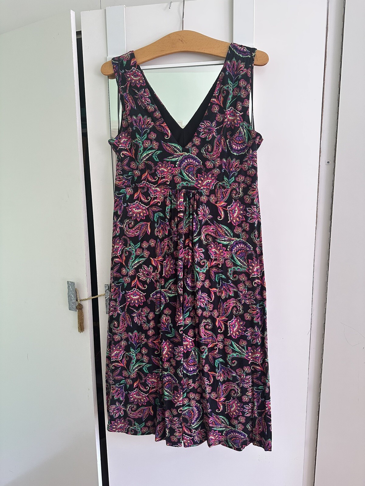 East Paisley Print Front Knot Dress Uk 14