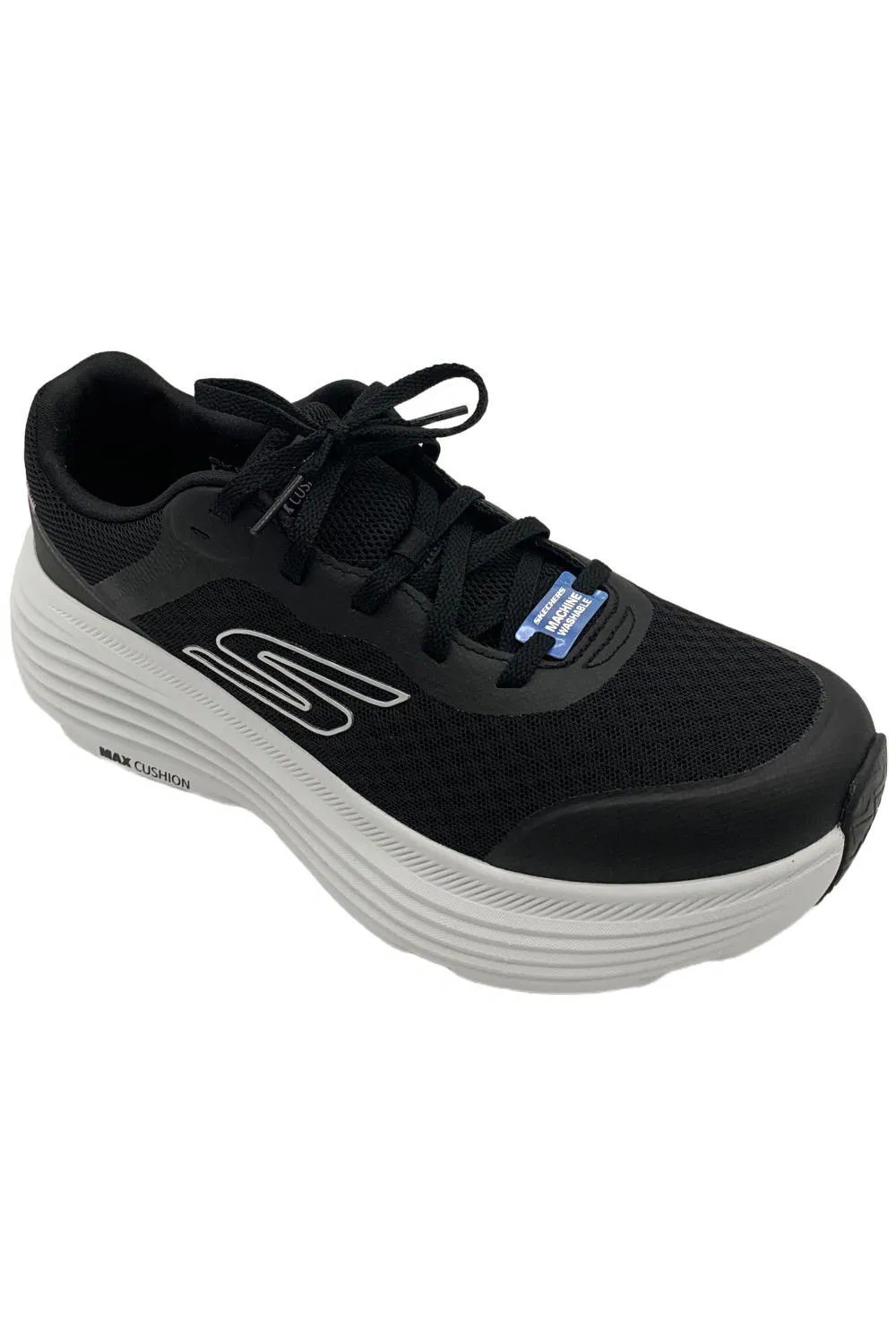 Skechers Women’s Max Cushioning Mesh Lace Up Sneakers Endeavor Blk