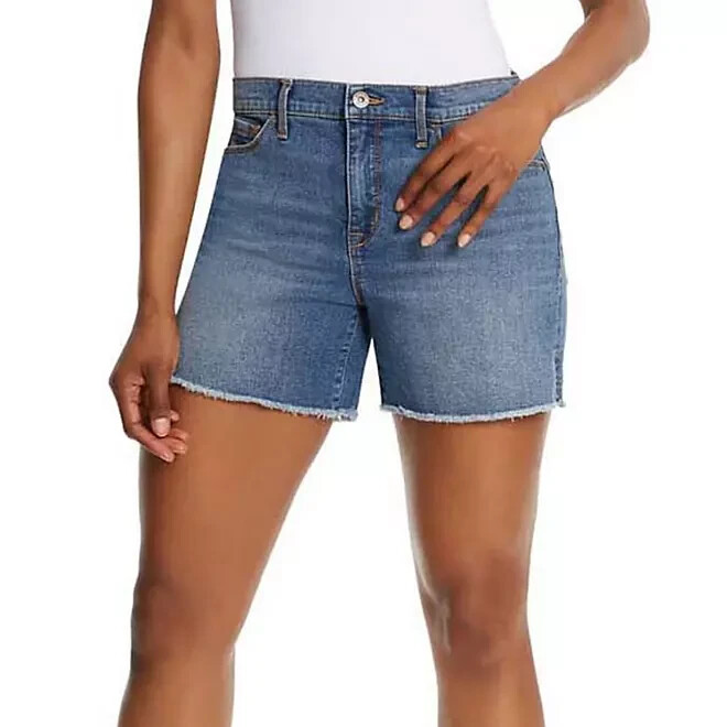 Jessica Simpson Side Slit Short Fern High Rise Relaxed Fit 5″ Inseam Women’s 12