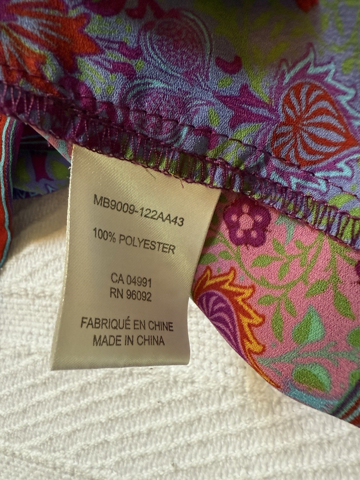 Dalia Women’s Pink Green Floral Mixed Print Peasant Blouse – Sz See Measurements