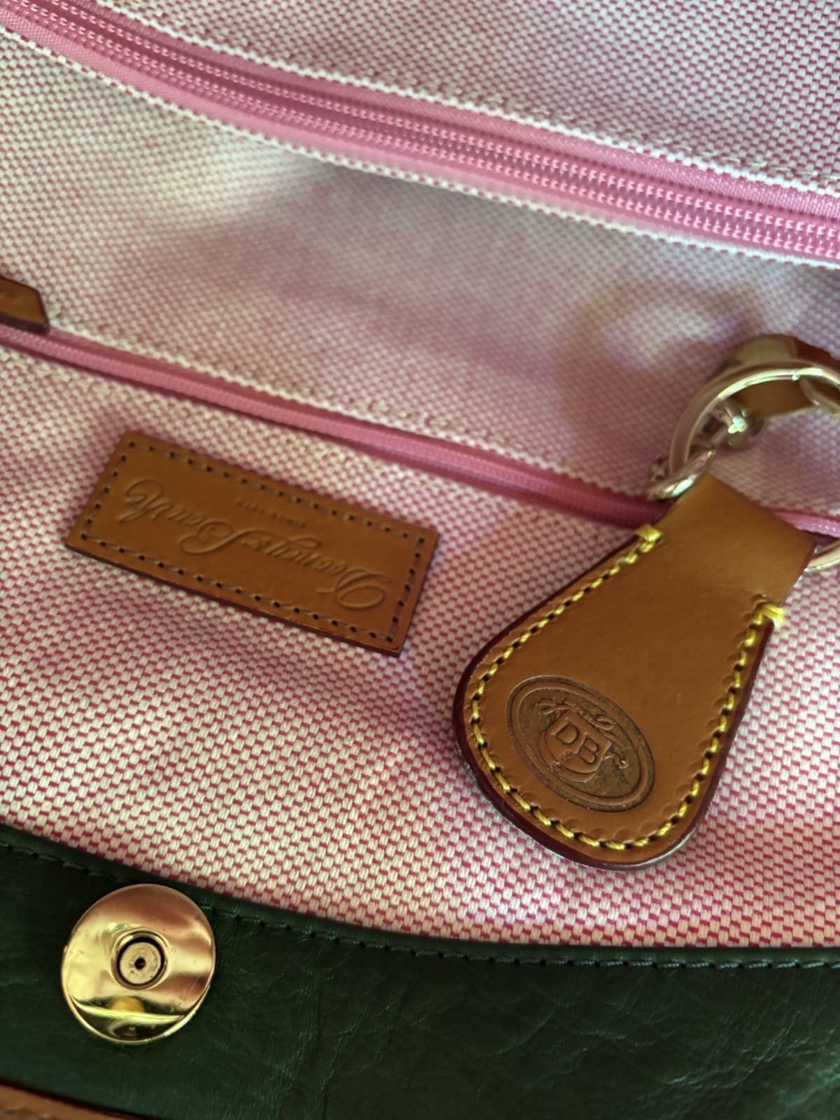 Dooney & Bourke All Weather Leather Shoulder Bag Green Pebbled Leather *MINT COA