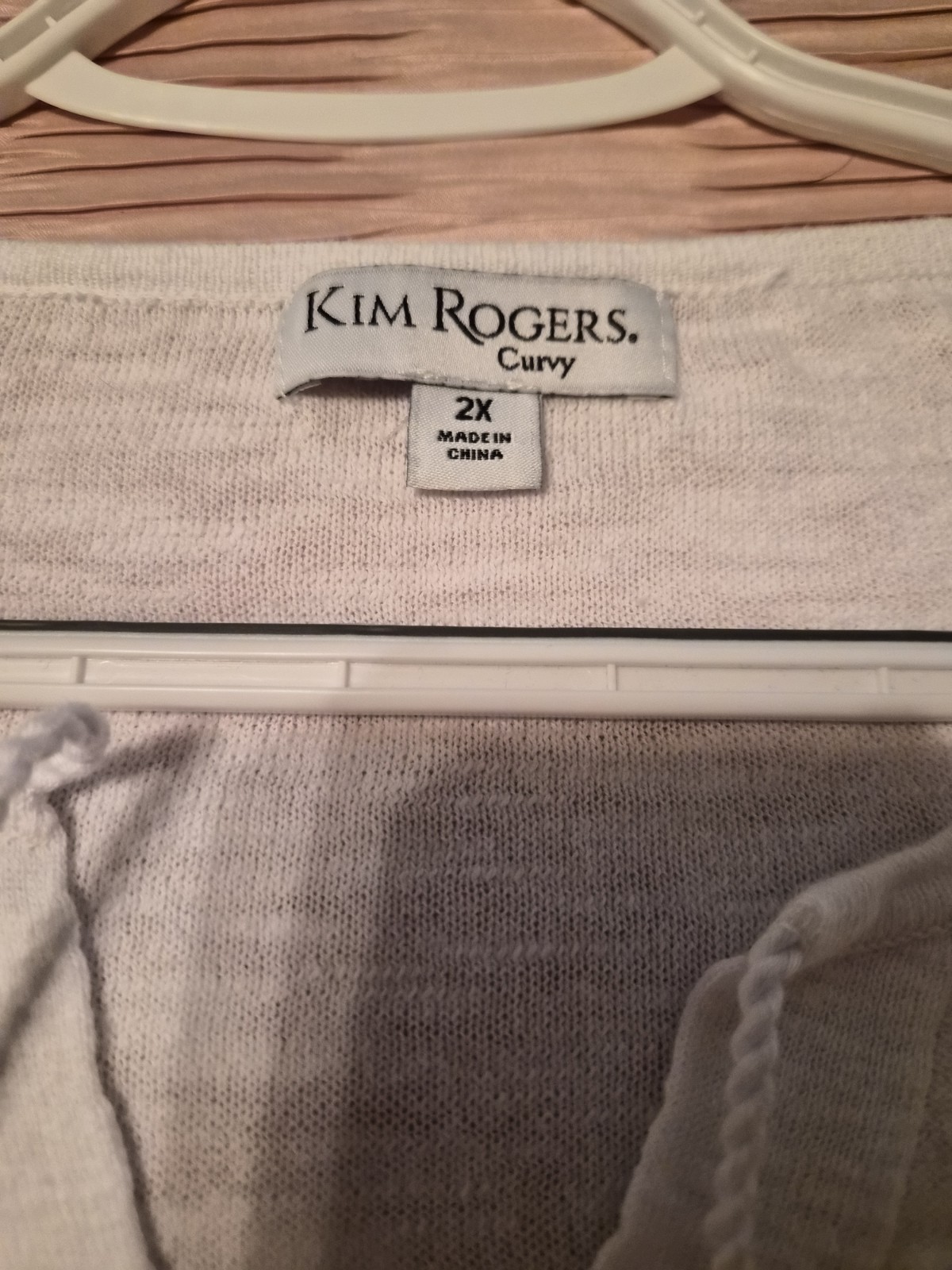 KIM ROGERS Womens 2X White Pullover Top Tunic w/Tassels