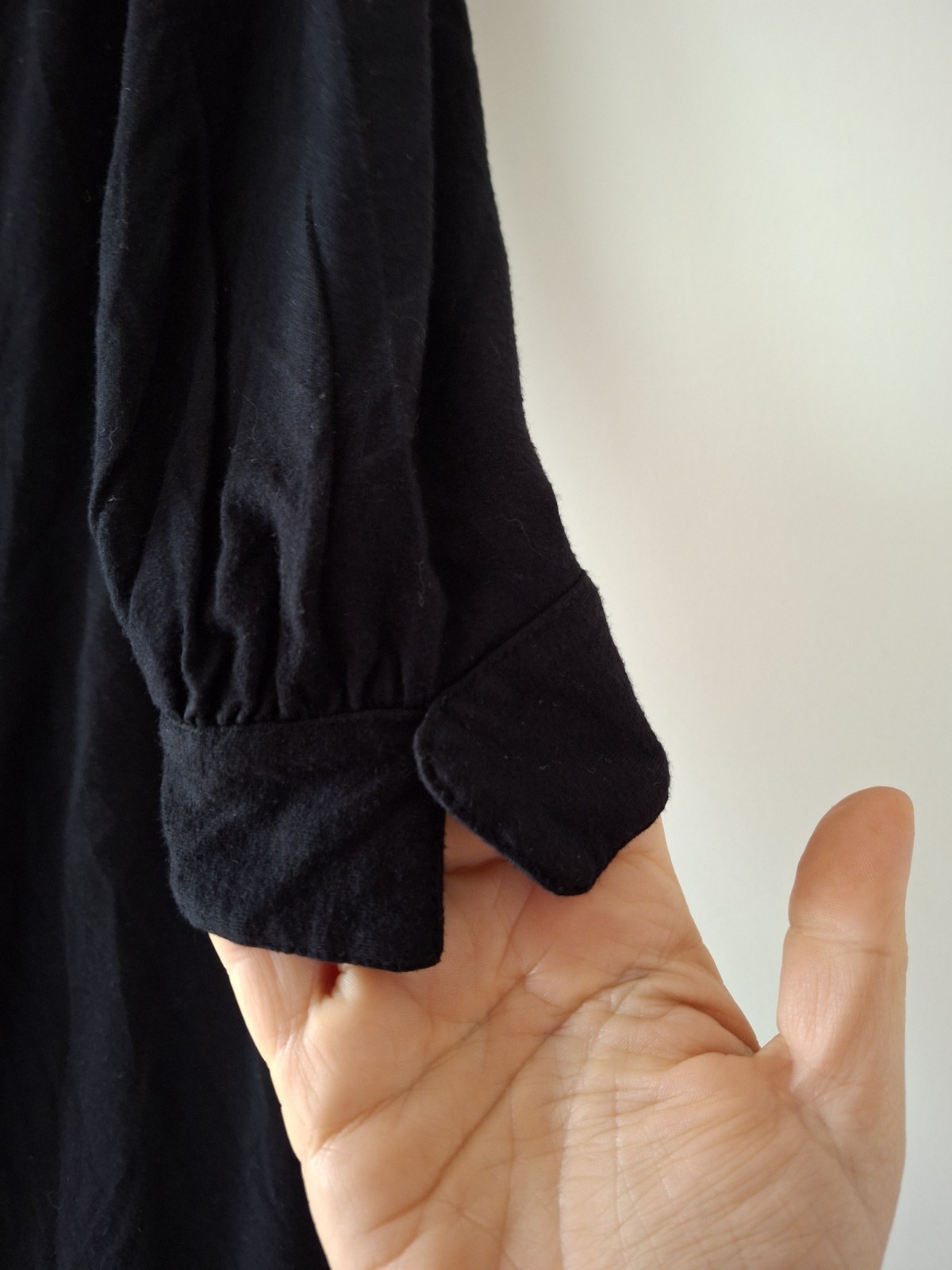 Maje Wool Viscose Black Dress With Cloth Button Closure, Made In France, Size M