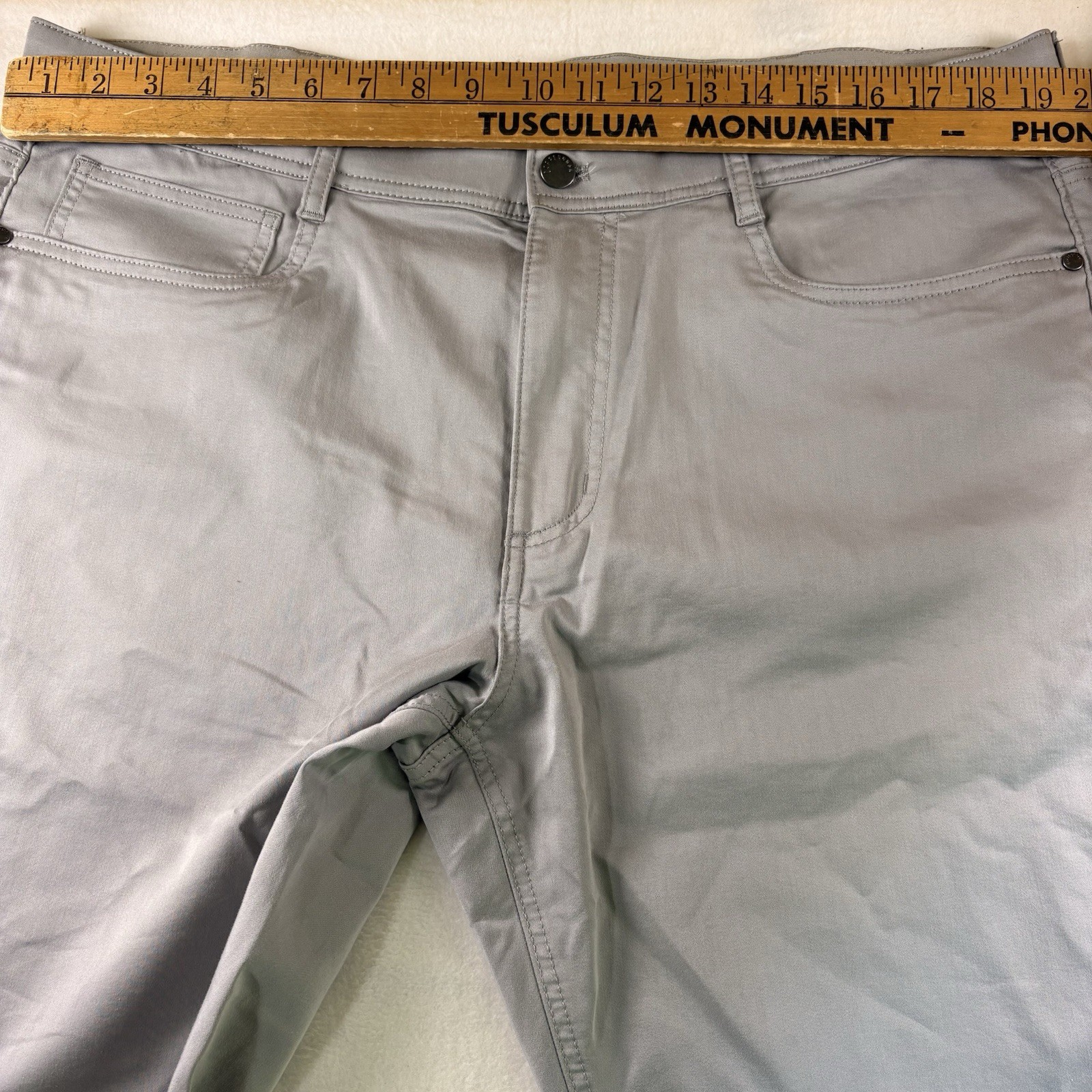 Copper and Oak 5 Pocket Men’s Straight Fit Stretch Fabric Gray Pants 38×32