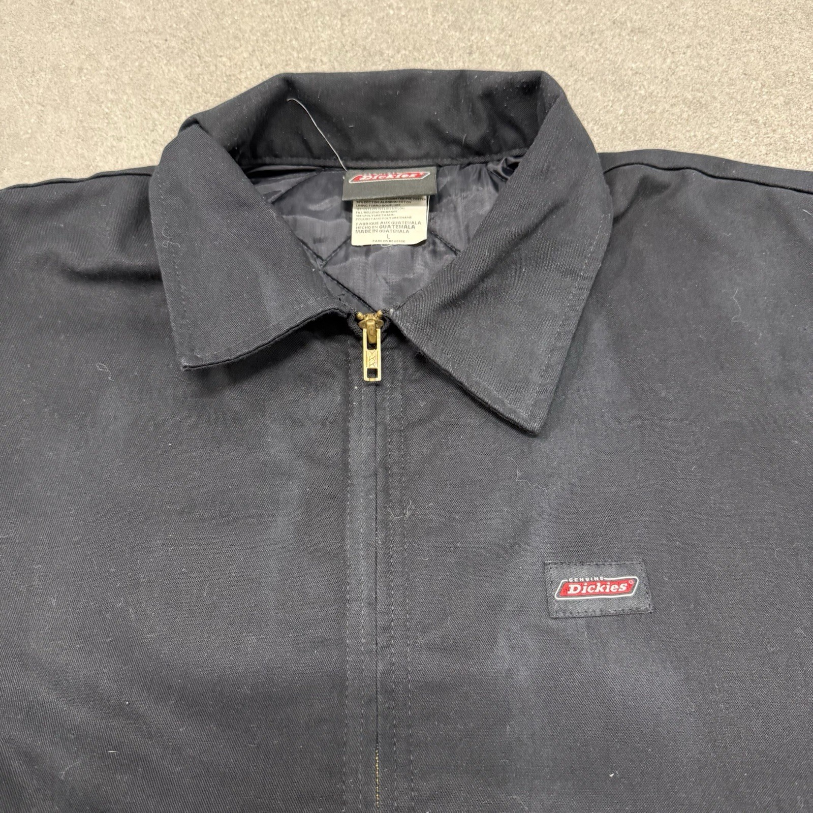 Dickies Eisenhower Jacket Large Faded Black Insulated Quilted Lined Detroit Coat