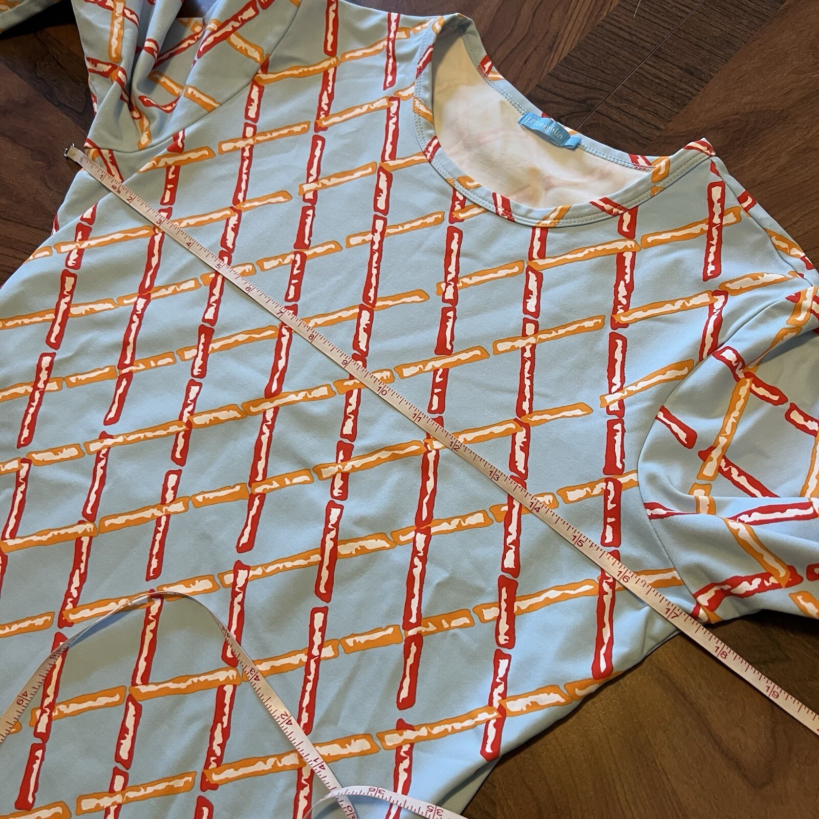 J McLaughlin Catalina Cloth Argyle Sticks Pattern Blue Multicolor Womens S