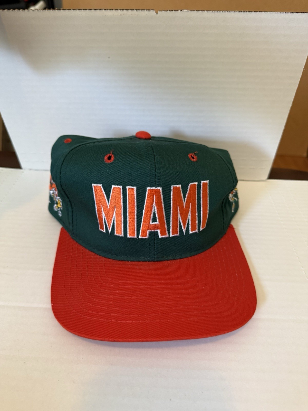 VINTAGE Miami Hurricanes Headway snapback UM football hat Big Logo