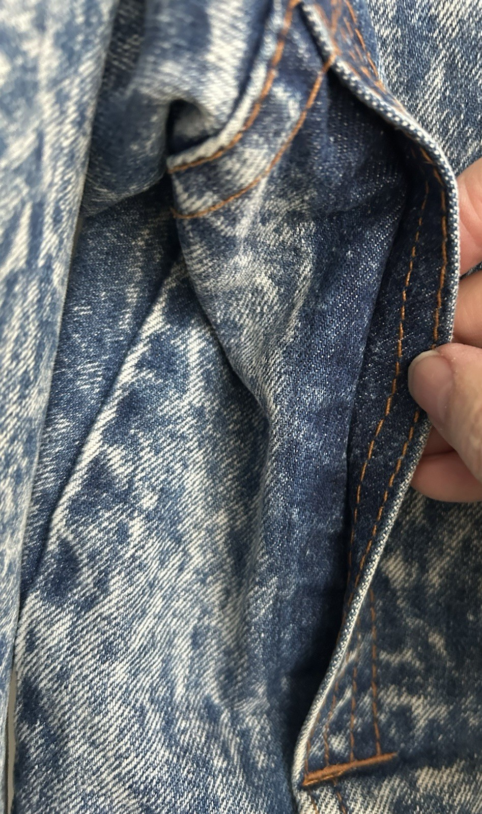 Vtg Acid Wash Denim Jean Jacket Men’s Large 90s Grunge Oversized Hip Hop Coat