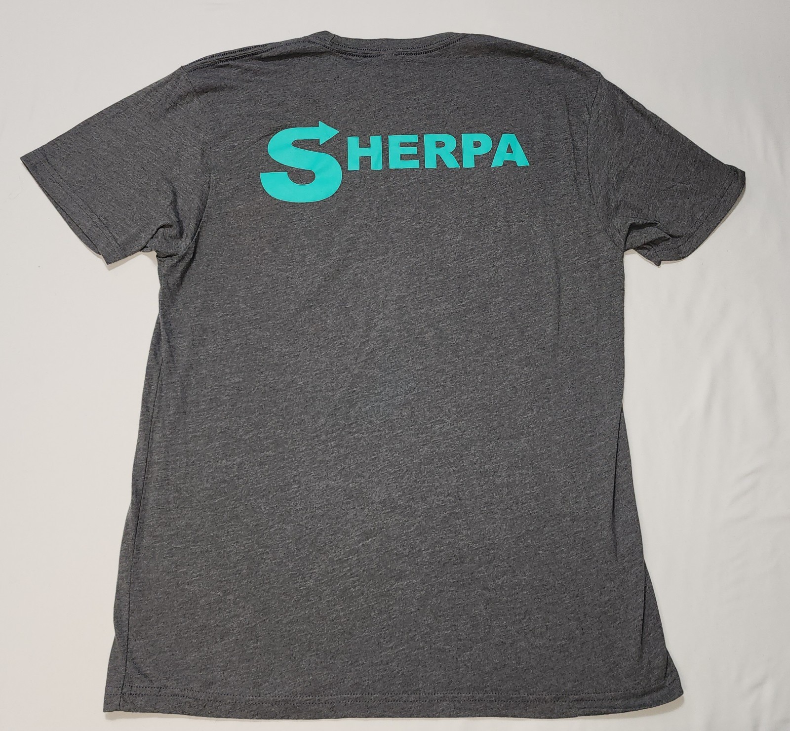 Next Level Apparel Men Charcoal Gray T-Shirt Turquoise Sherpa Size M