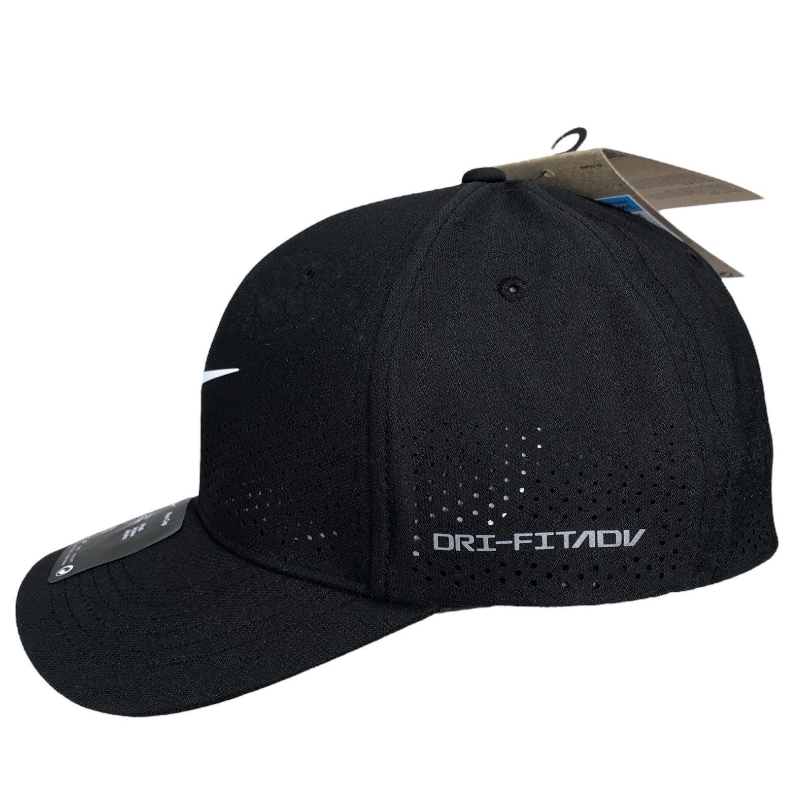 Nike Dri-FIT ADV Rise Structured Swoosh Flex Cap Hat Size M/L Black FB5633-010