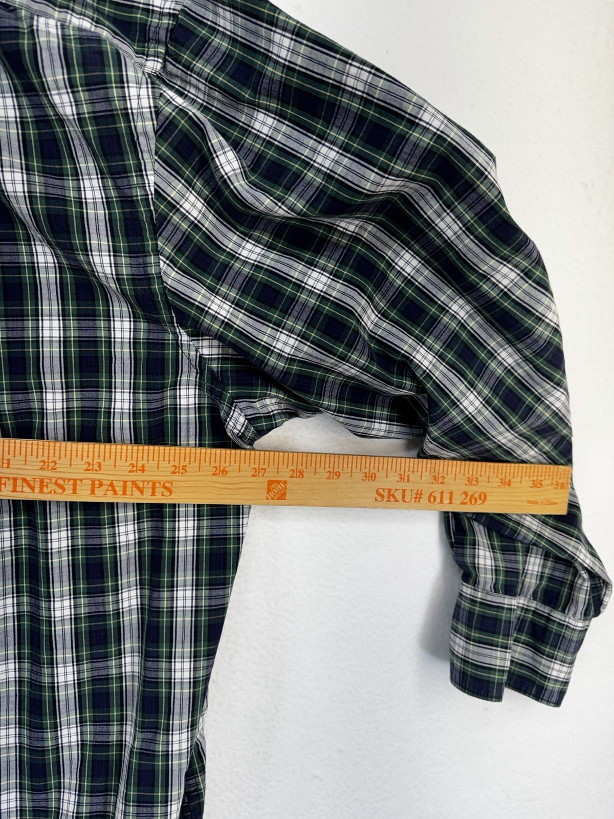 IZOD Men’s Plaid All-Over Button-Down Long Sleeve Shirt Blue Green White Sz XXL