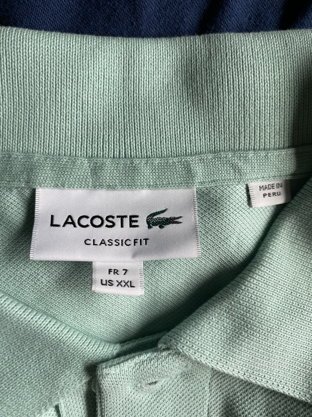 Lacoste Classic Fit Green Solid Cotton Knit Polo Shirt Men’s XXL Short Sleeve