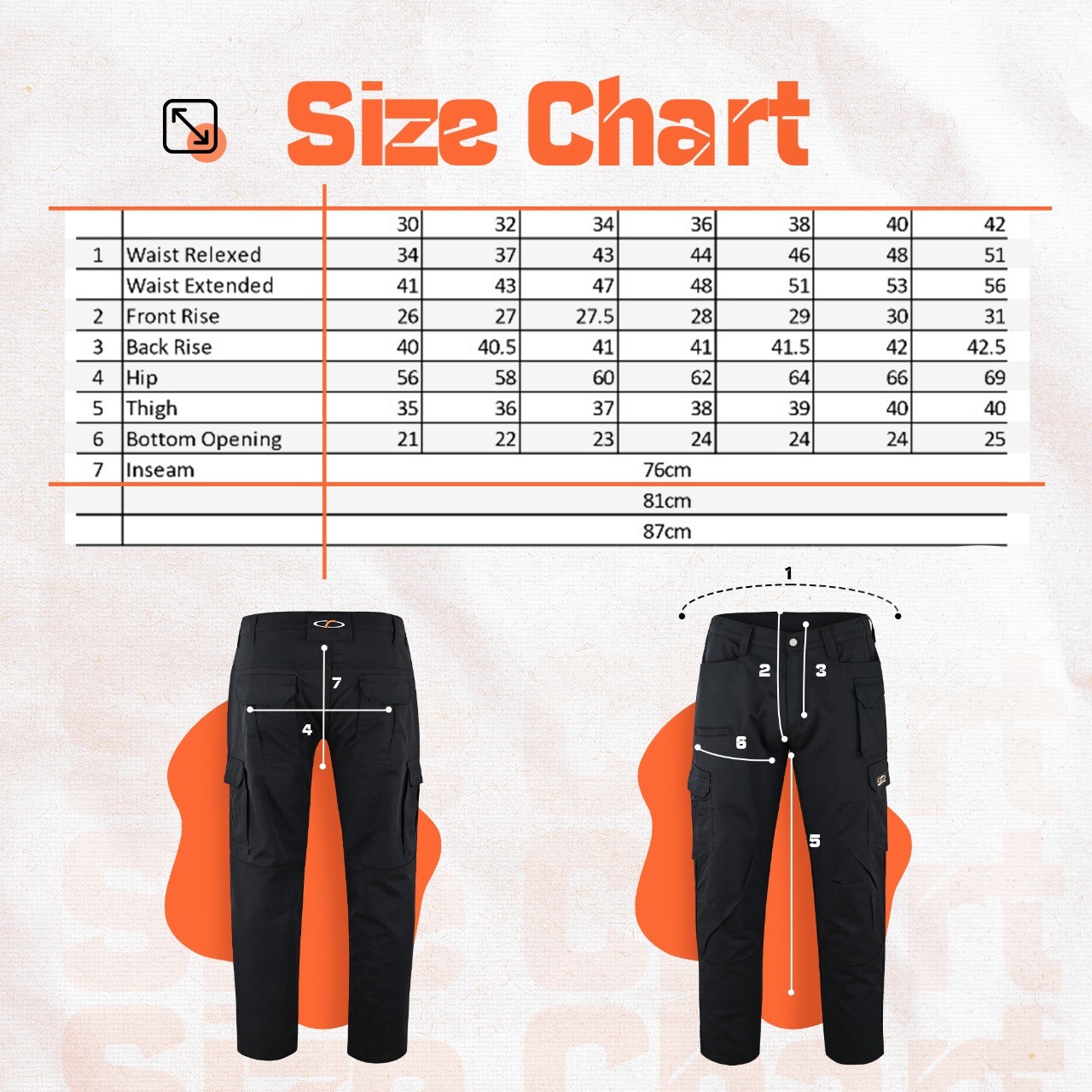 Riggermen Mens Tactical Pants Elasticated Waist Lightweight Hiking Work Pants