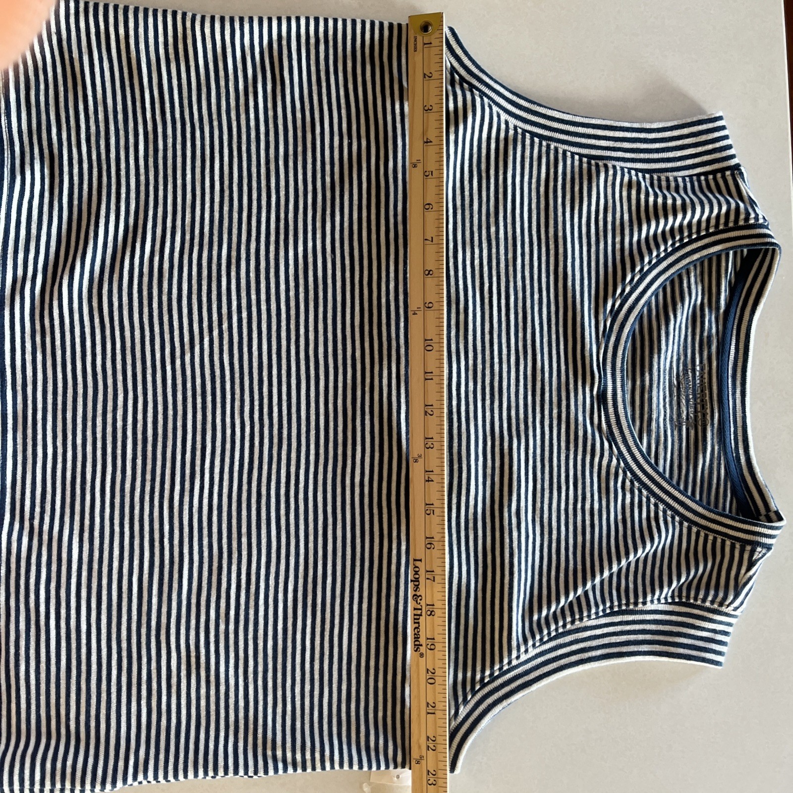 NWT Faherty Sz XXL Sunwashed Slub Muscle Tank Top Blue Stripe Organic Cotton