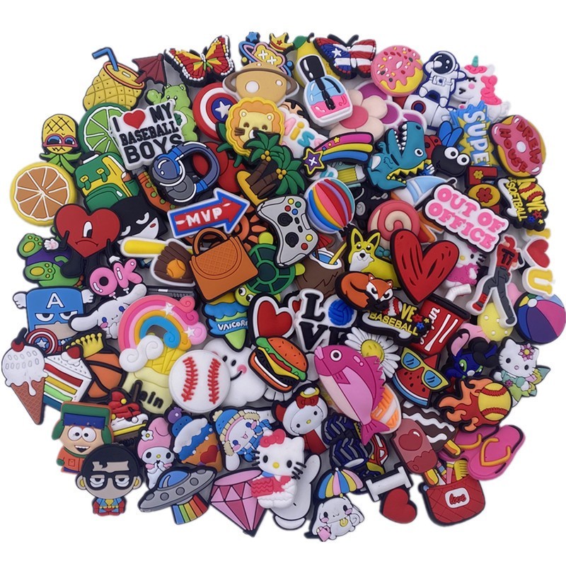 PVC Shoe Charms 90 pcs Lot Different Charm RANDOM for Shoe Decoration
