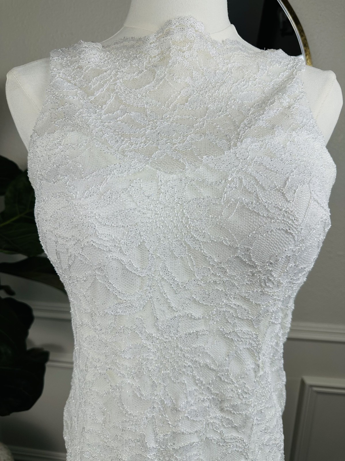 Bridalcore Romantic Lace Bodycon Mini Dress | Morgan & Co | Size 11/12