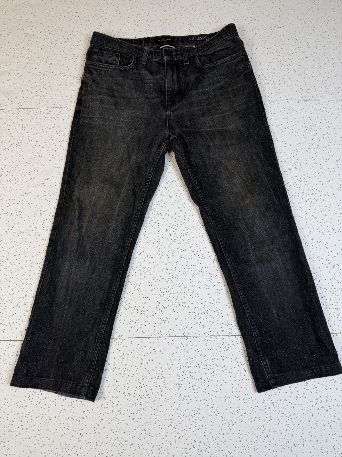 Black Brown 1826 Men’s Classic Fit Jeans 32×32 Washed Black Straight Leg