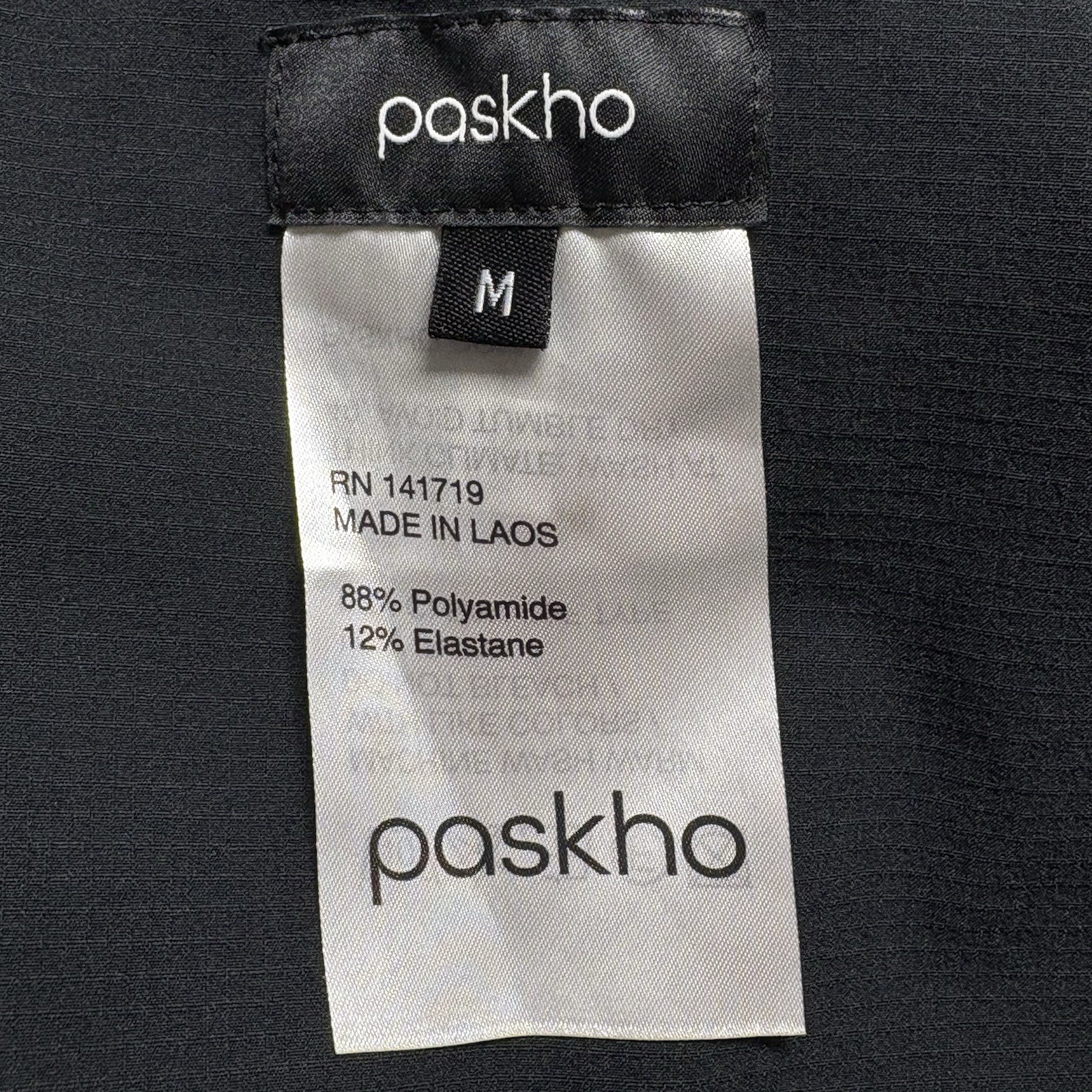 PASKHO Women Drawstring Mid Rise Waist Lightweight Travel Pants Sz M Black 81-21