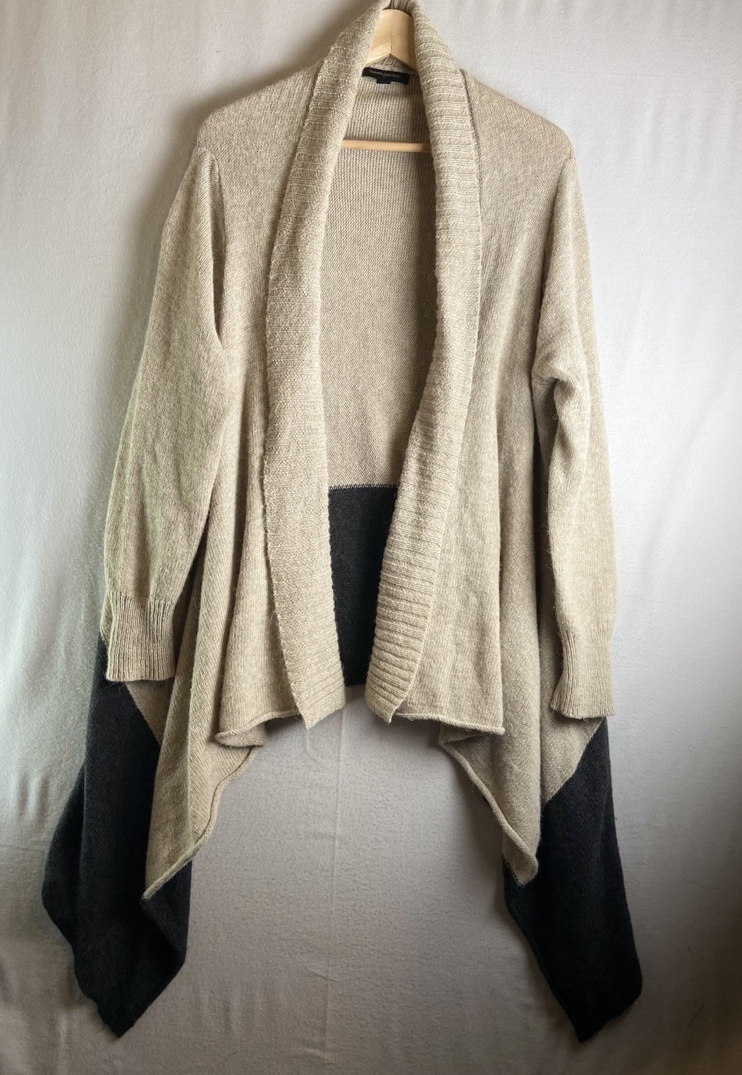 Banana Republic Wool Alpaca Blend Colorblock Cardigan Women’s Large Drape Front