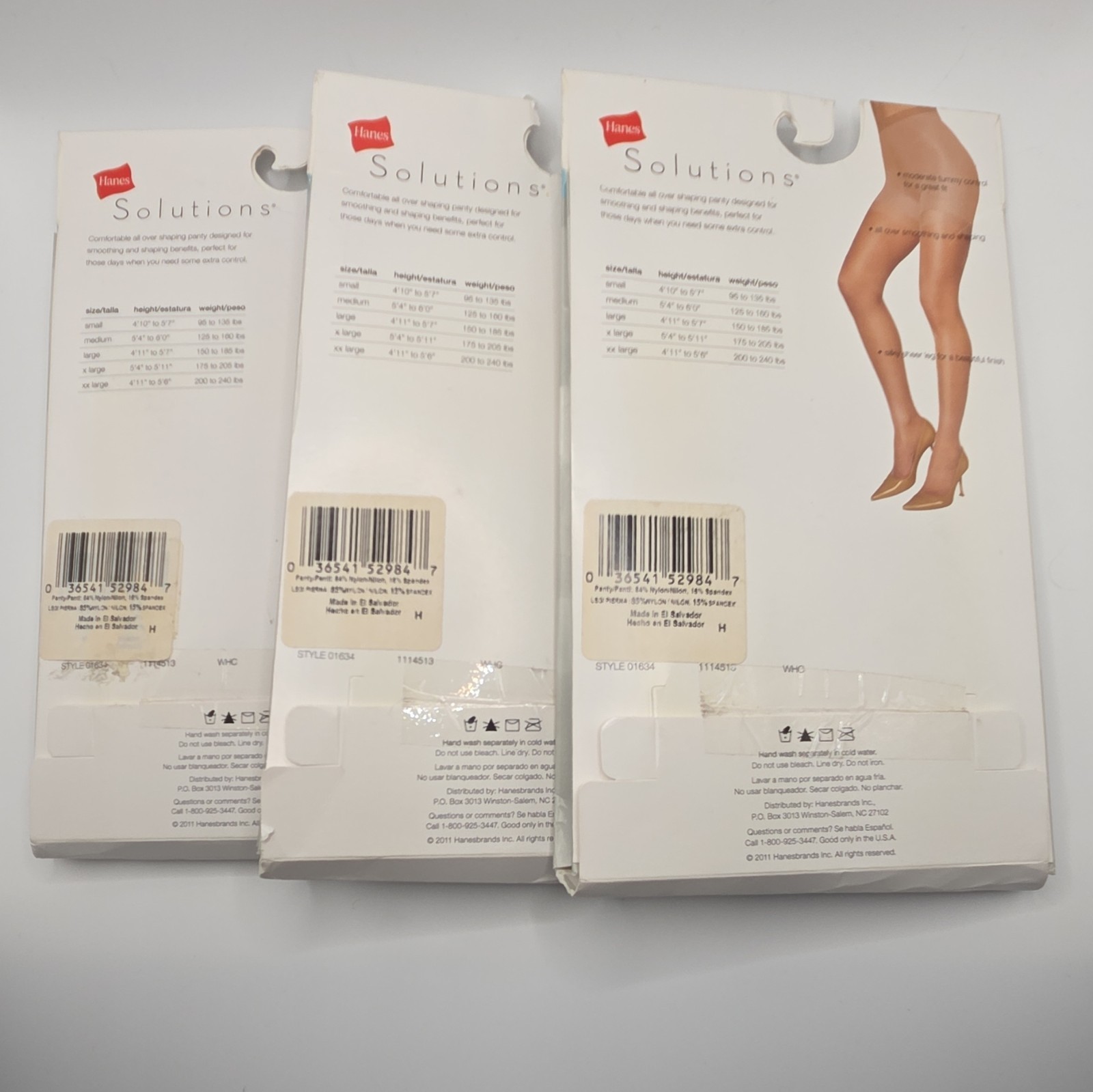 Hanes Solutions Silky Sheer Shaping Control Top Pantyhose Black 2XL (3 pack)