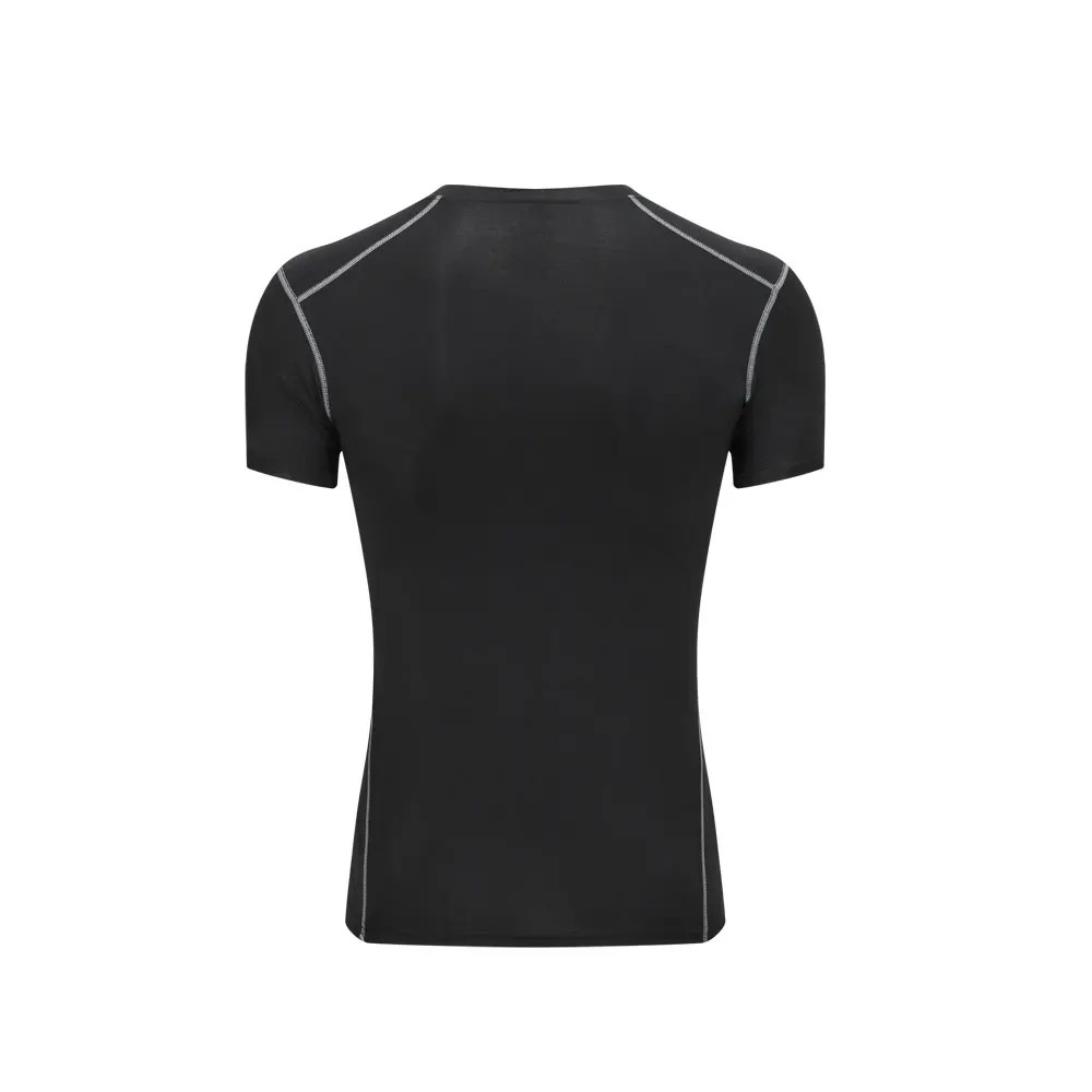 Black Tight T-shirt Running Shirt Men T-shirt Short Sleeve Compression Shirts Gy