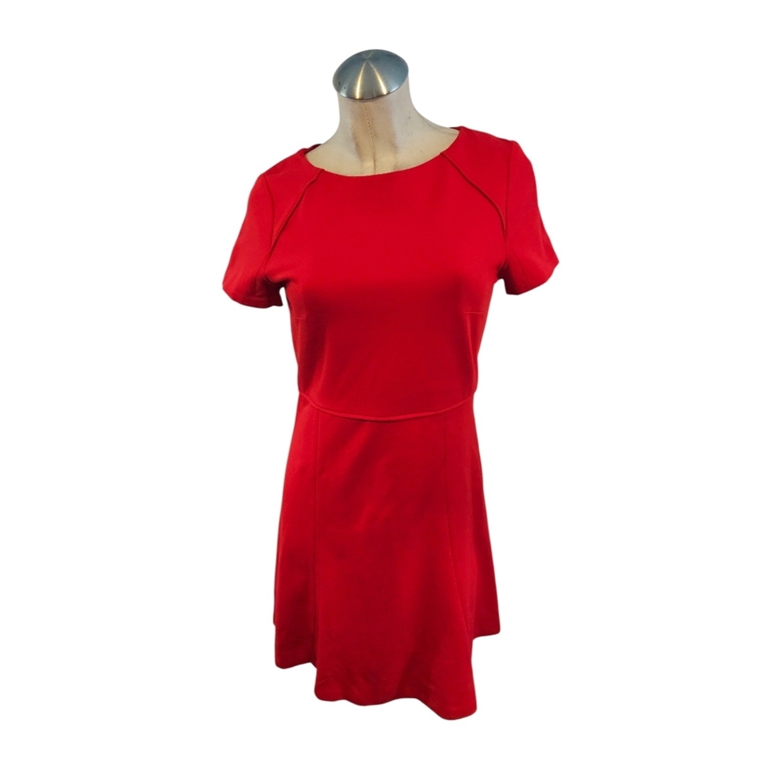J.Crew Size 6 Red Fit Flare Dress A-Line Short Sleeve