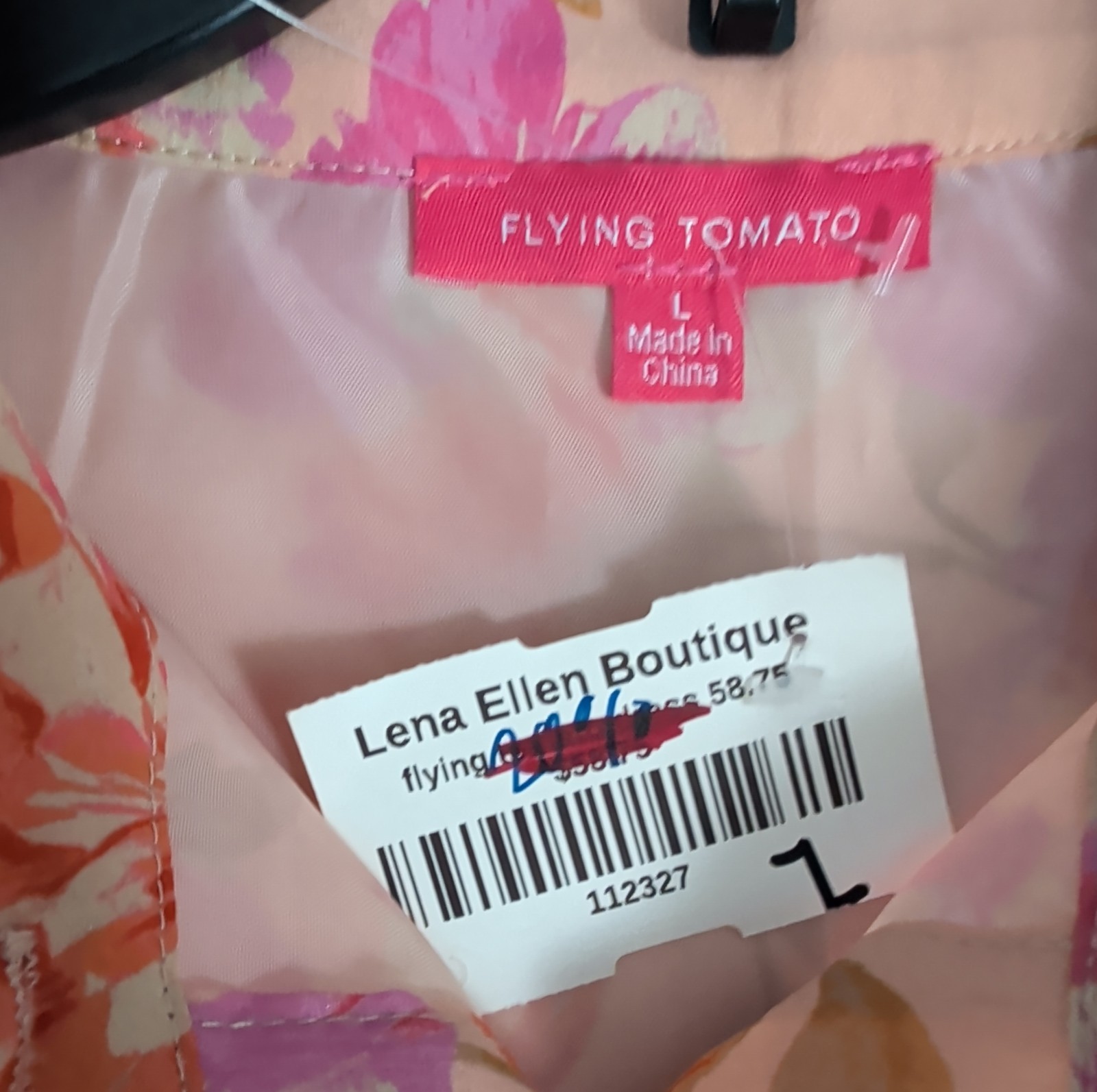 Flying Tomato Gorgeous Instinct Woven Lined Dress Size L Floral Puff Sleeve NWT!