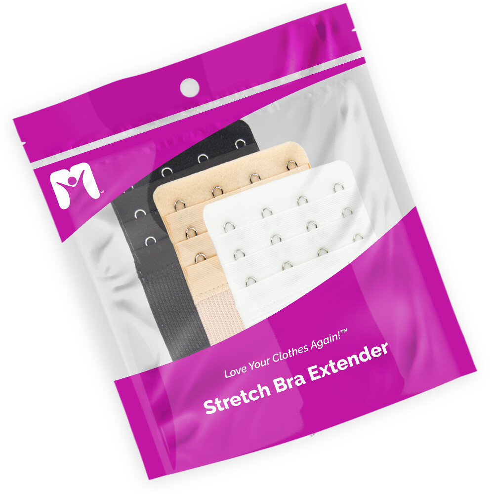More of Me to Love Bra Stretch Extender 3Pack – Black, White, Beige – 2/3/4-Hook