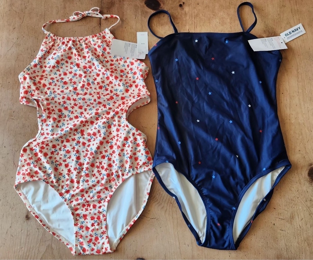 2 NEW Old NAVY Girls SWIMSUITS Size 14
