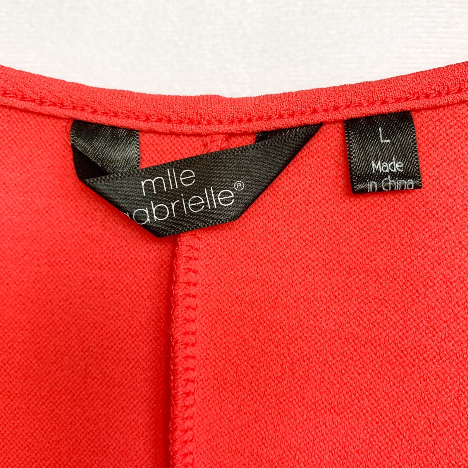Mlle Gabrielle Fit and Flare Dress Size L Bright Coral/Peach Crochet Textured