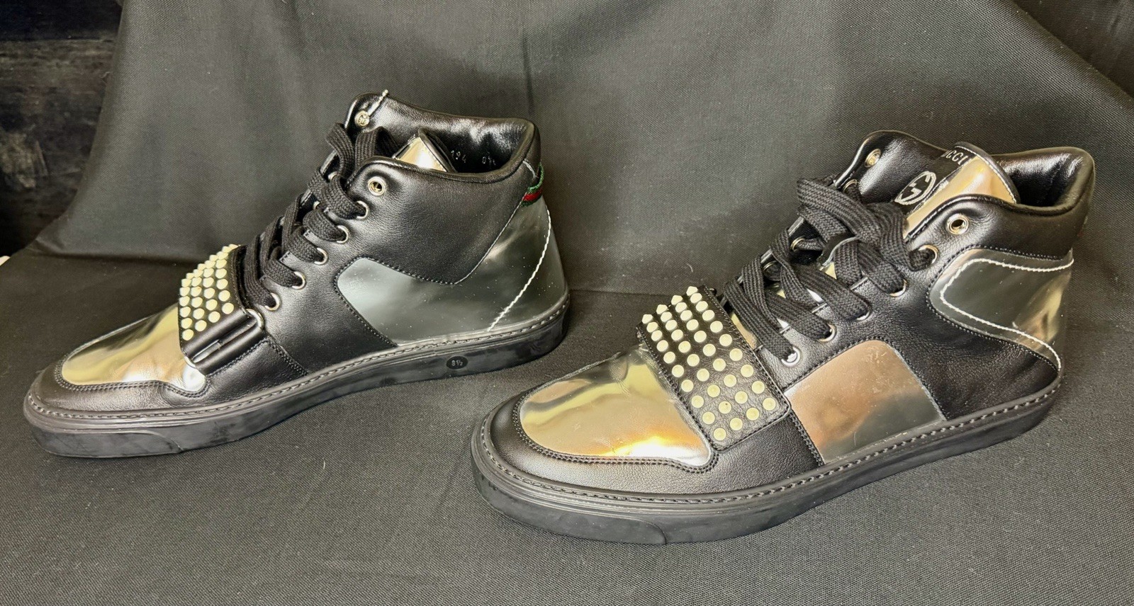 Gucci Limited Edition Metallic High Top Sneakers Men’s US 8.5 w/ Box & Dust Bag