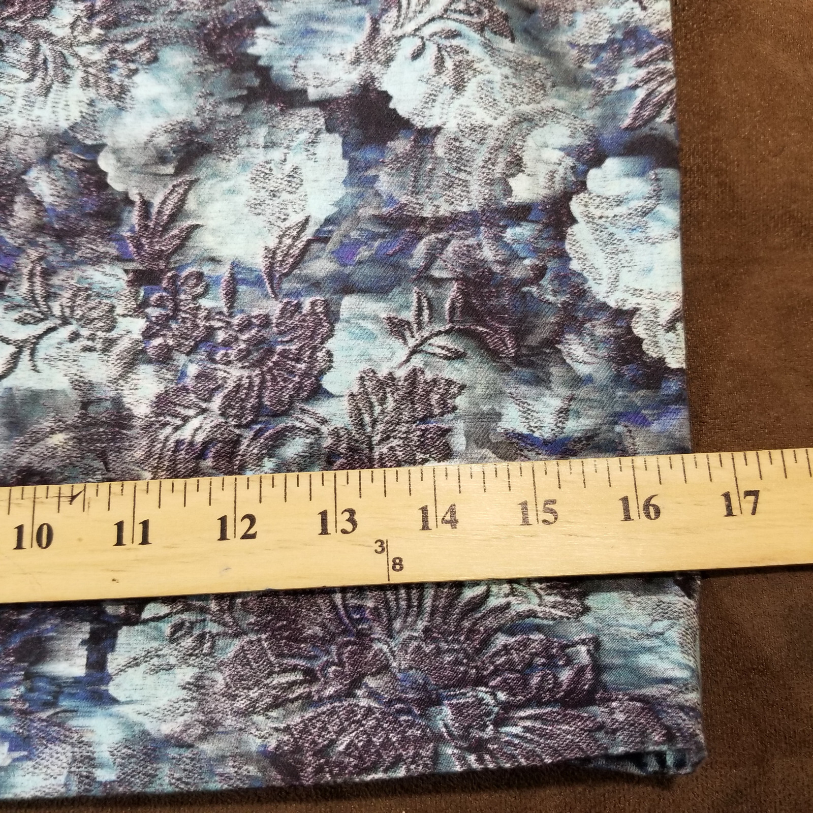 KAY UNGER SLEEVELESS MAXI DRESS BLUE FLORAL COTTON SILK SPANDEX POLYESTER Sz 4