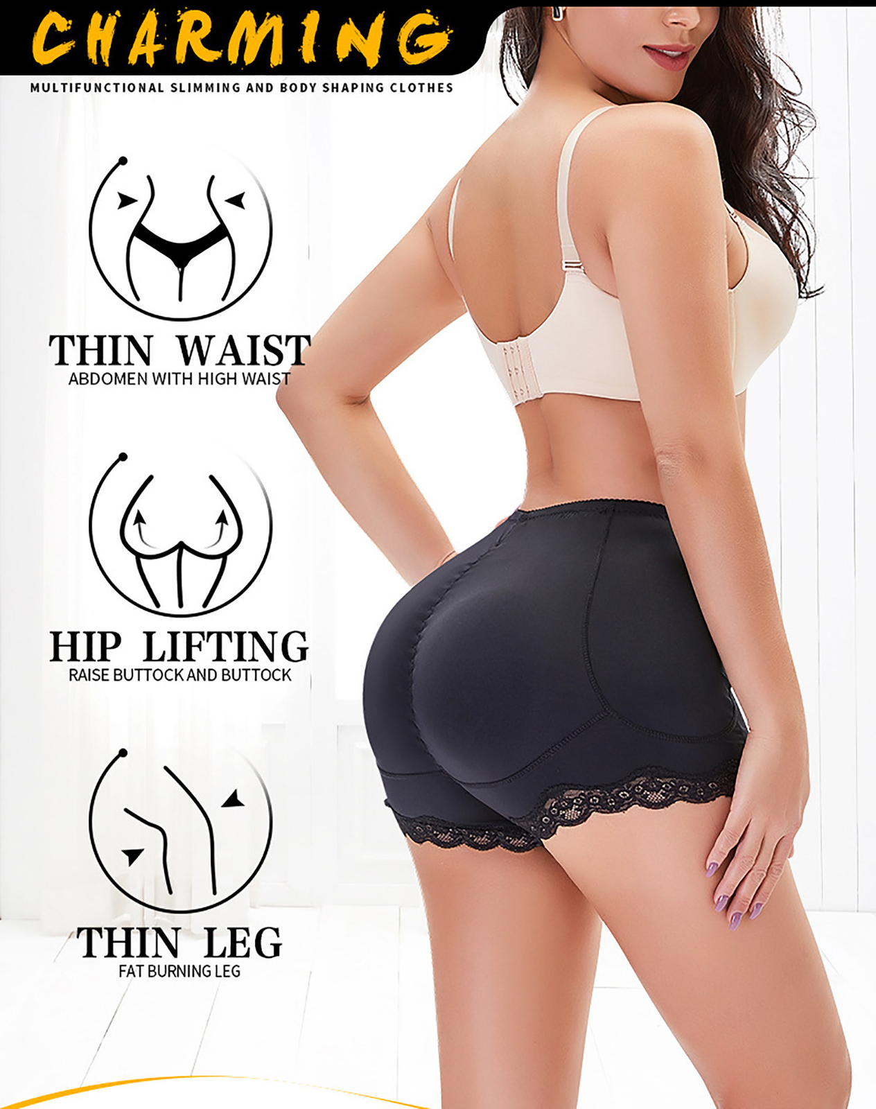Womens Buttock Padded Enhancer Shaper Panties Underwear Hip FAKE ASS Butt Lifter