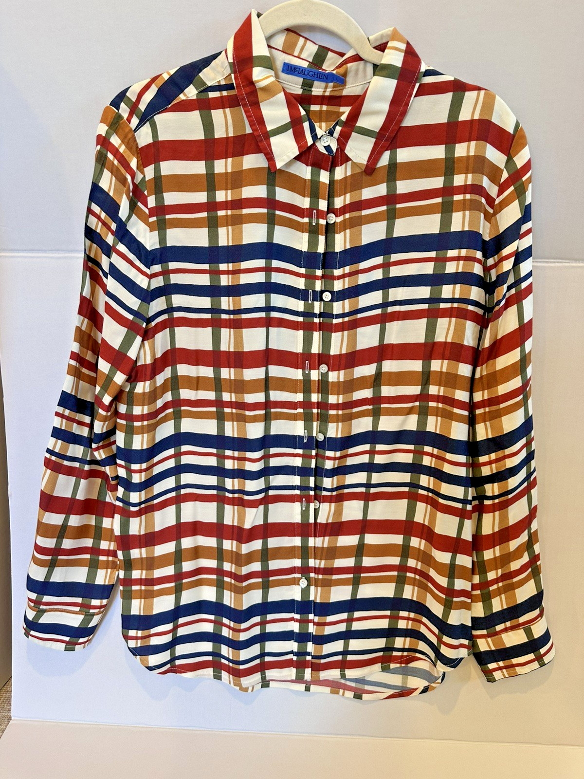 J.McLaughlin Madeline Silk-Blend Blouse Women’s Large