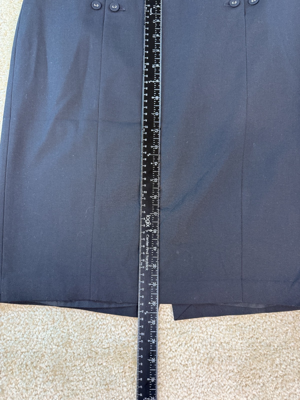The Limited Skirt Size 8 Black Buttons Knee Length Pencil Lined Slit D277