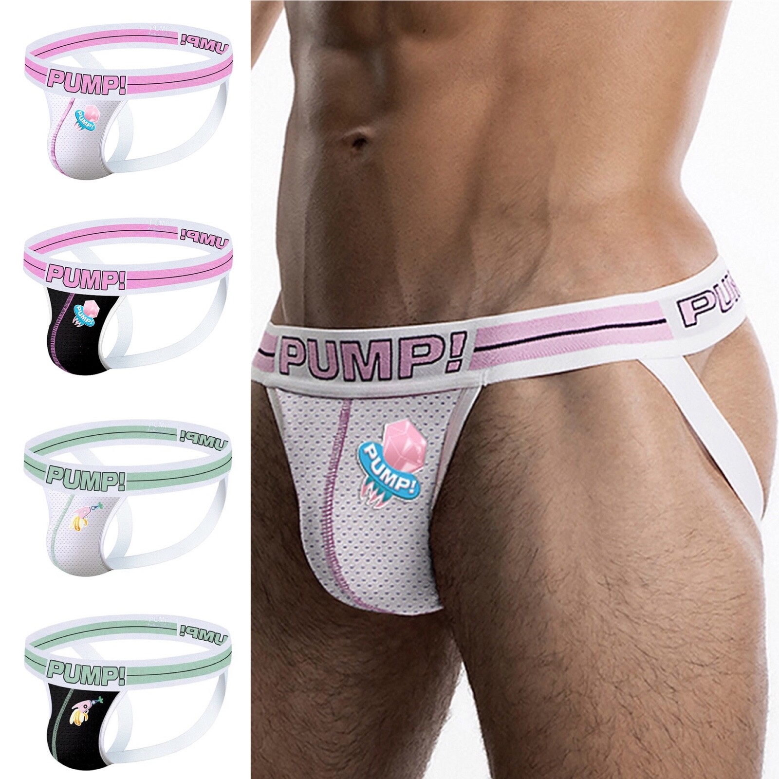 PUMP JOCKSTRAP SPACE CANDY PINK GREEN – FAST/FREE SHIPPING