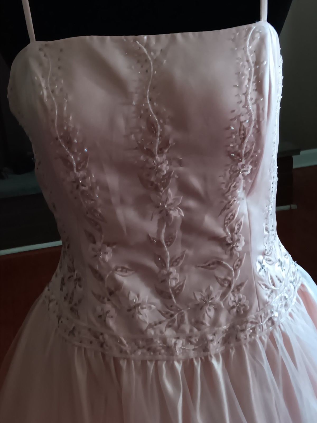 Forever Yours Blush Pink Spaghetti Straps Ball Gown size 12