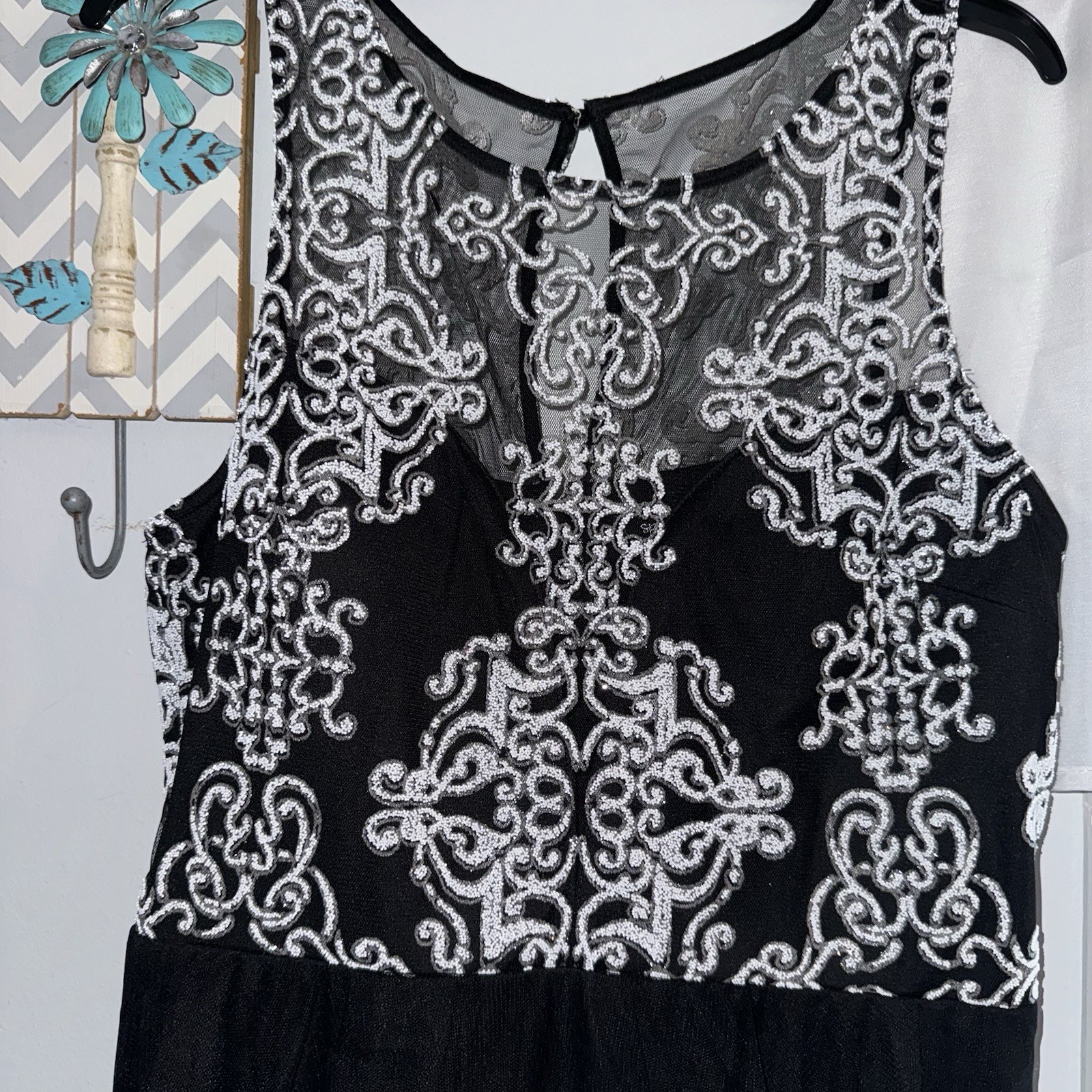 Speechless Black Embroidered High Low Formal Dress, Size 15 (Juniors)